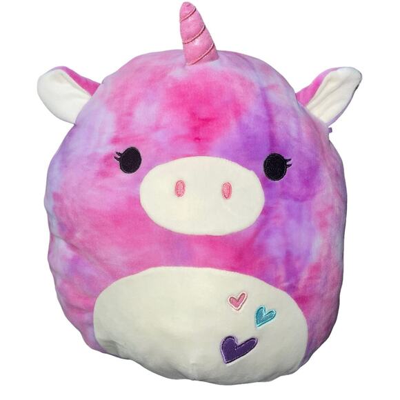 Squishmallows Plush Pillow Unicorn Lola Stuffed Animal Hearts Nursery Shower 15” - Picture 2 of 12